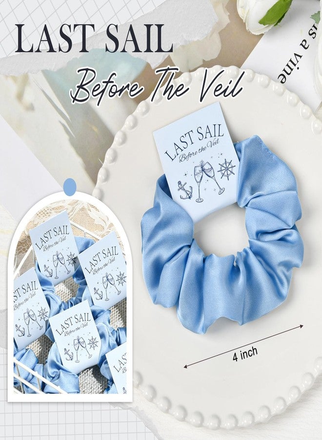 CEELGON Last Sail Before The Veil Bachelorette Party Favors Set of 8 Blue Themed Bridesmaid Proposal Gifts Satin Scrunchies Hair Ties Bridal Shower Wedding Favors for Women - Image 2